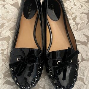 Kate Spade Black Patent Leather Flats with Bow